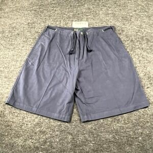 R&R Casuals Shorts Mens Large Navy Blue Cotton Drawstring Waist Summer Wear